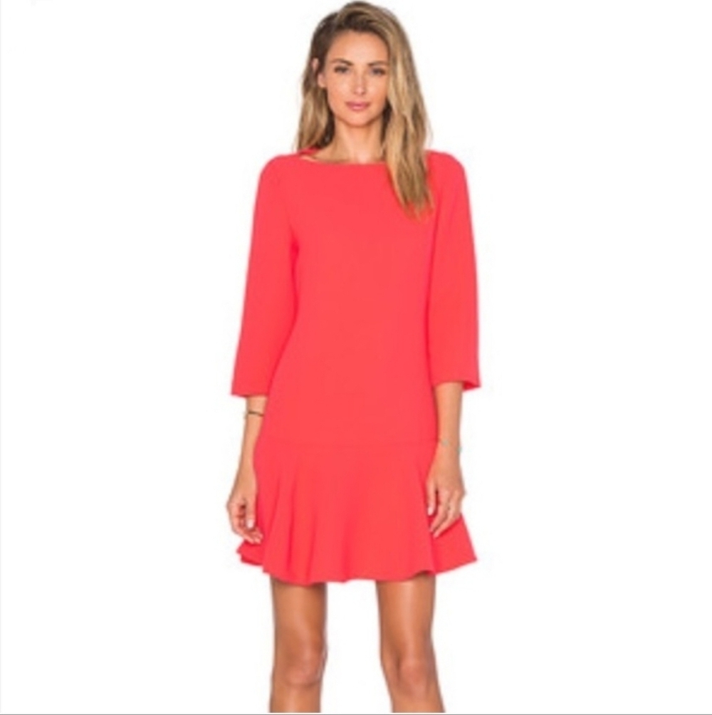 Kate Spade ¾ Sleeve "Caution to the Wind" Cepe Flounce Dress